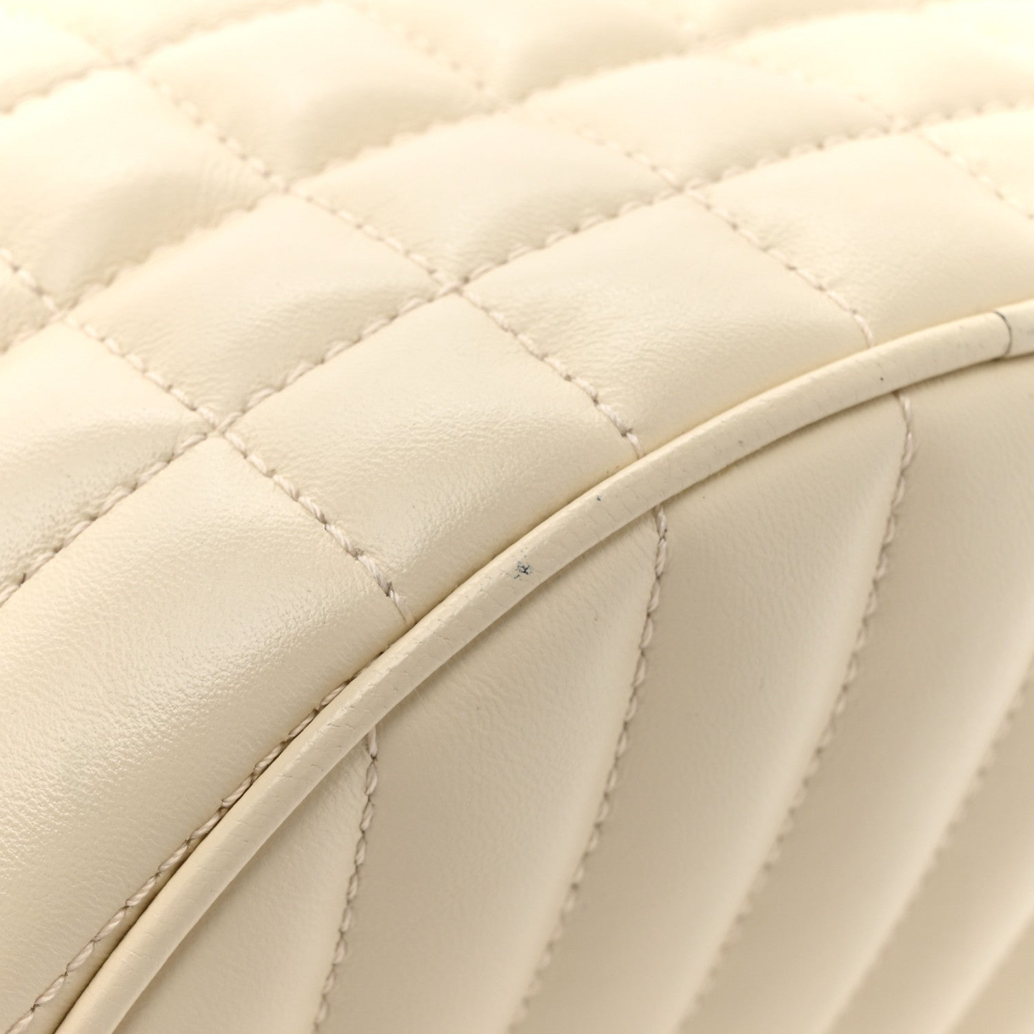 Burberry Lambskin Quilted Small Crescent Lola Bag Pale Vanilla 13 of 15