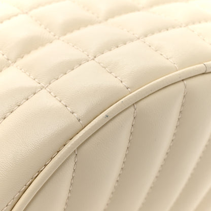 Burberry Lambskin Quilted Small Crescent Lola Bag Pale Vanilla 13 of 15