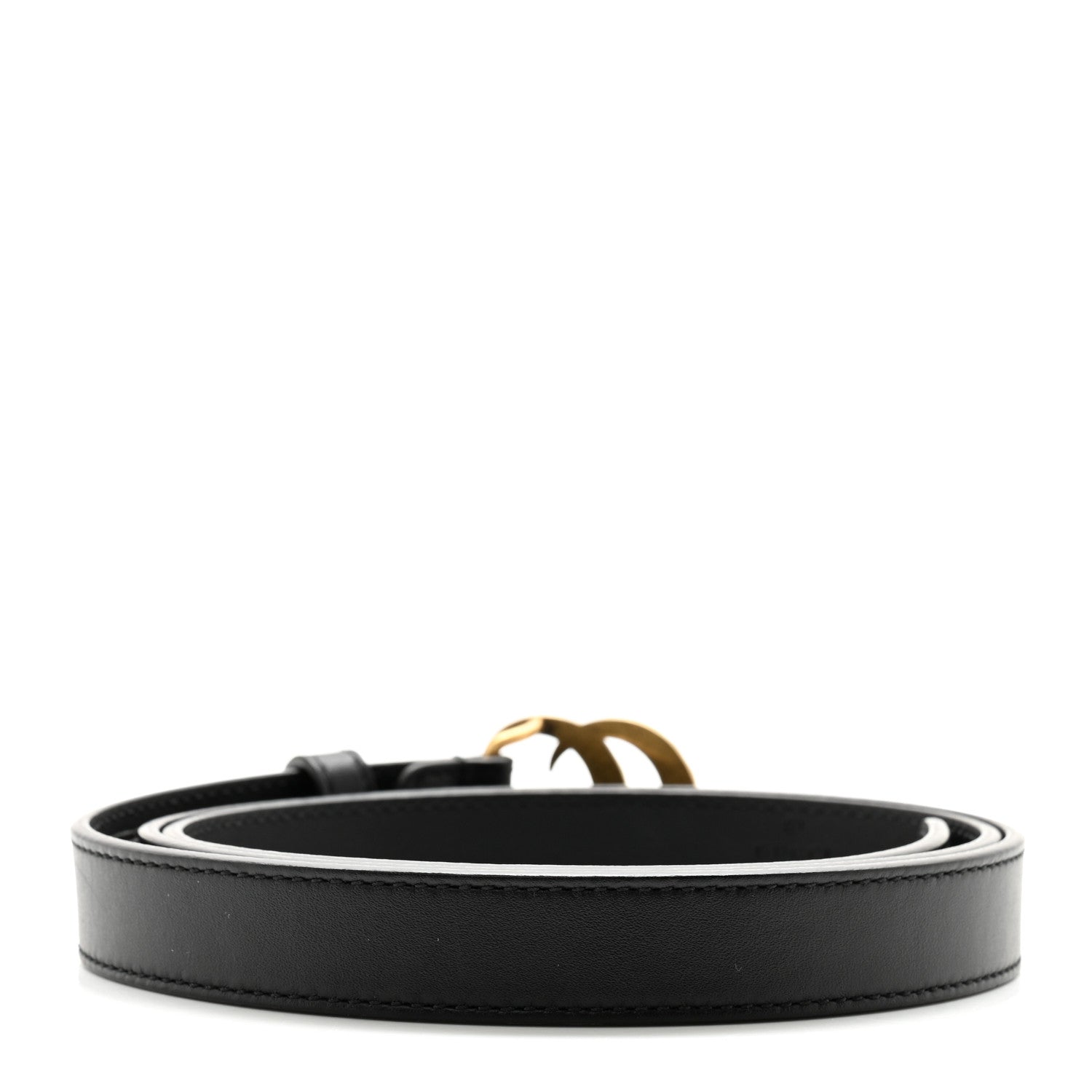 Gucci Calfskin Pearl Double G 20mm Belt 90 36 Black Cream 2 of 6