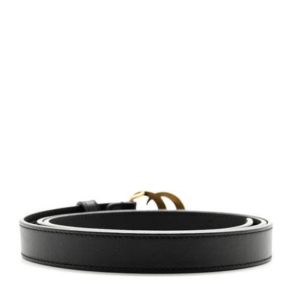 Gucci Calfskin Pearl Double G 20mm Belt 90 36 Black Cream 2 of 6