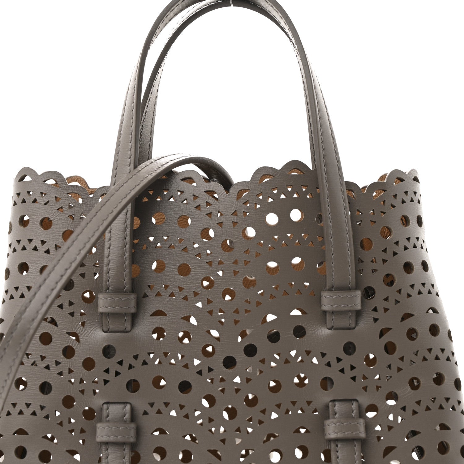 Alaia Lux Calfskin Vienne Wave Mina 20 Bag Perle 8 of 10