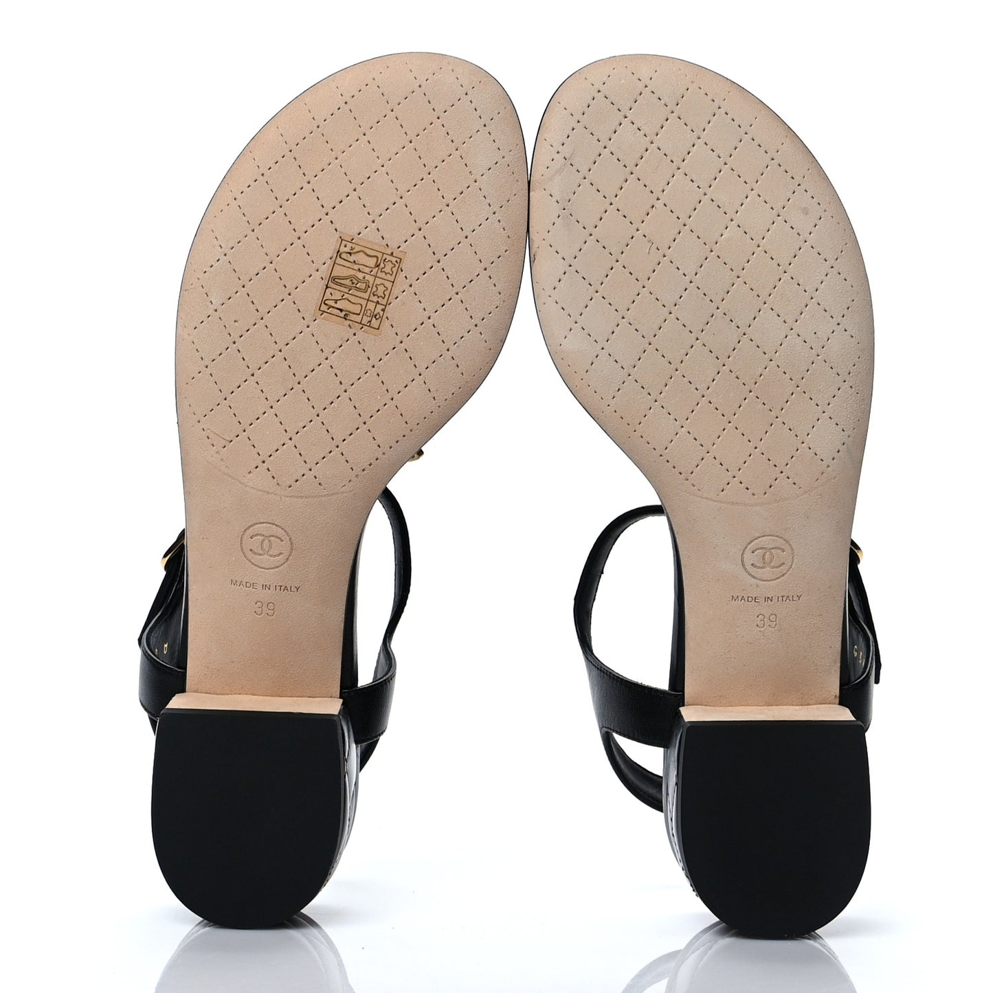 Goatskin Fantasy CC Crystal Thong Sandals 39 Black