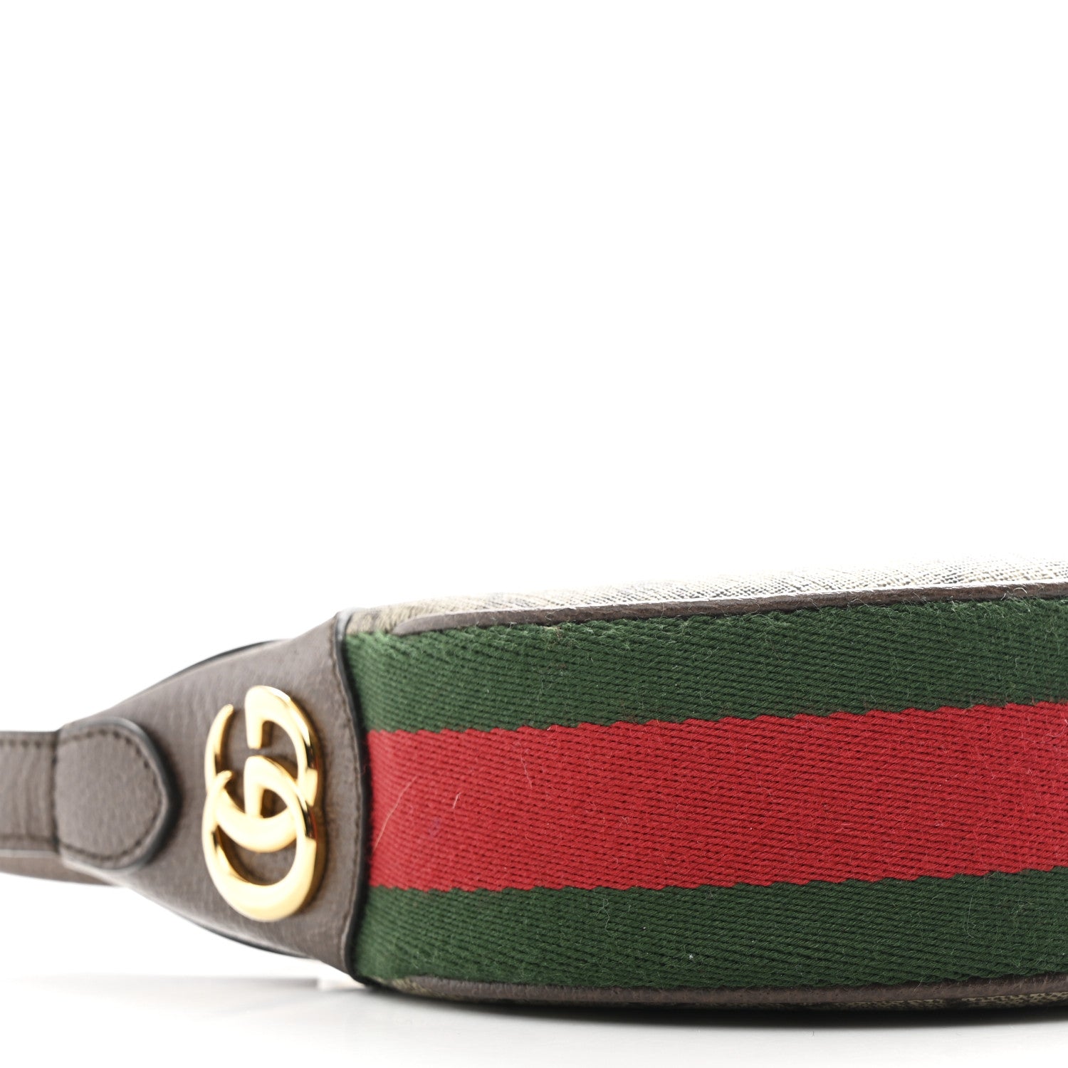 Gucci GG Supreme Monogram Textured Calfskin Web Mini Ophidia Half Moon Hobo Beige Ebony New Acero 9 of 11