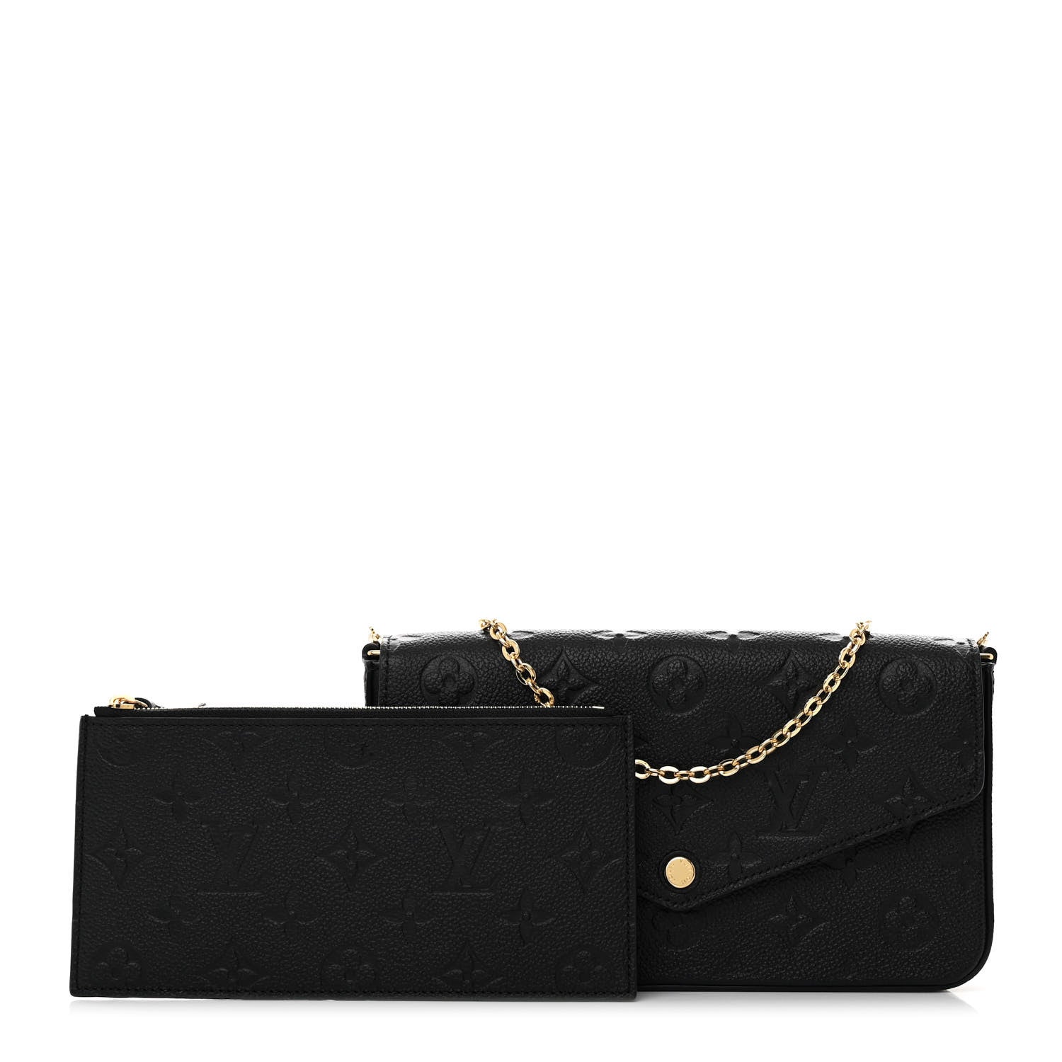 Louis Vuitton Empreinte Pochette Felicie Chain Wallet Black 3 of 12