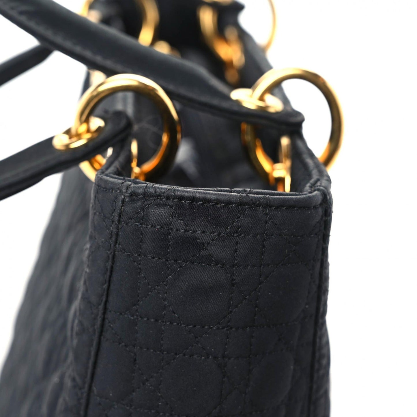 Nylon Cannage Medium Lady Dior Black