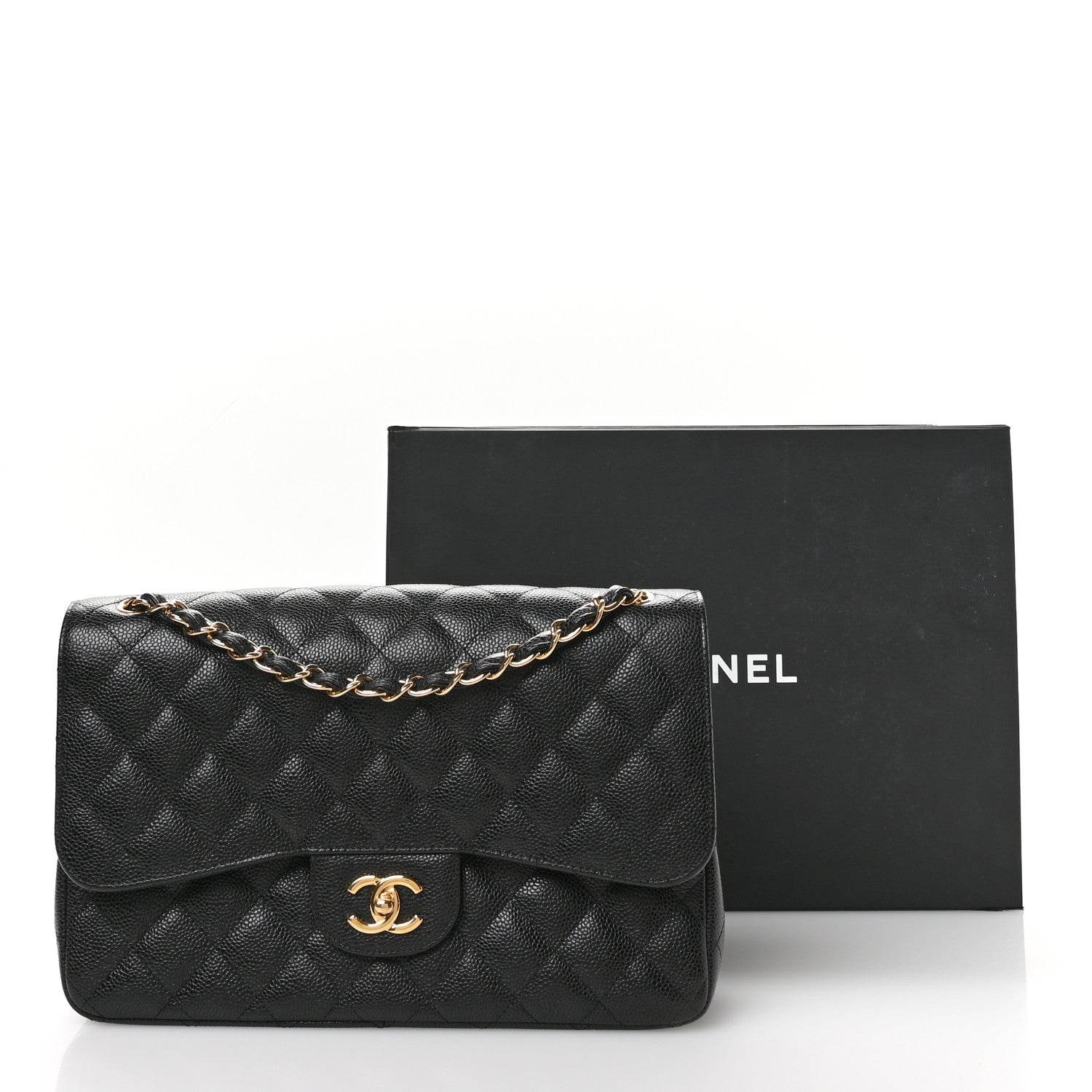 Chanel Caviar Quilted Jumbo Double Flap Black 11 of 12