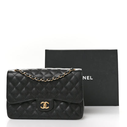 Chanel Caviar Quilted Jumbo Double Flap Black 11 of 12