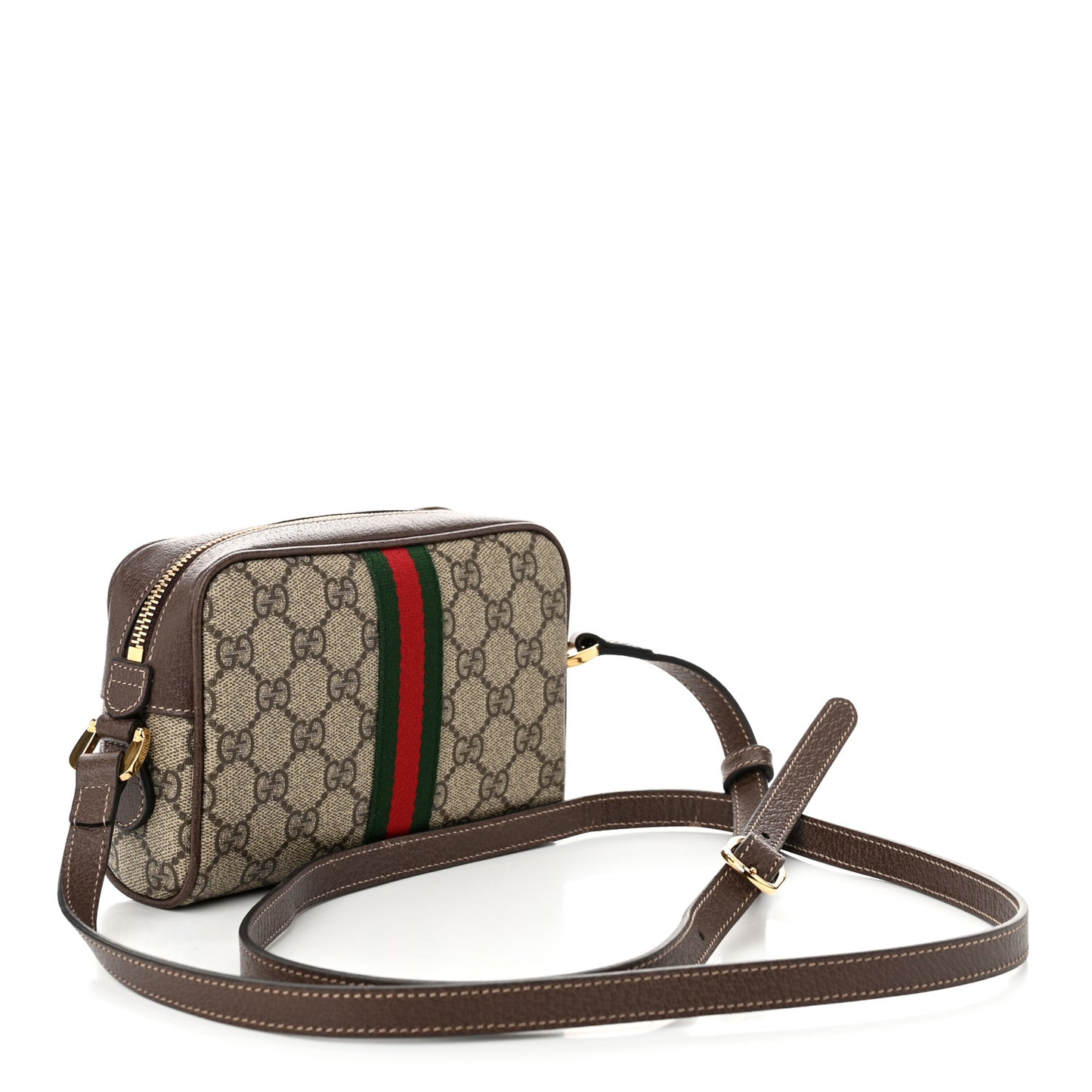 GG Supreme Monogram Web Mini Ophidia Shoulder Bag Brown