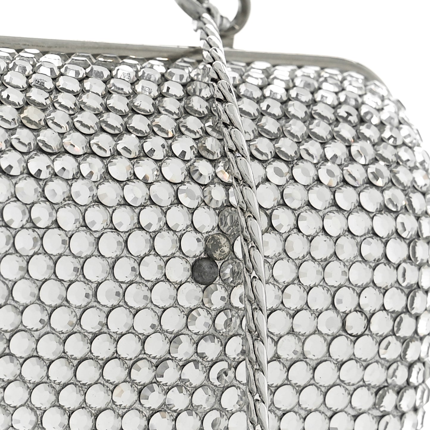 Swarovski Crystal Minaudiere Clutch Silver