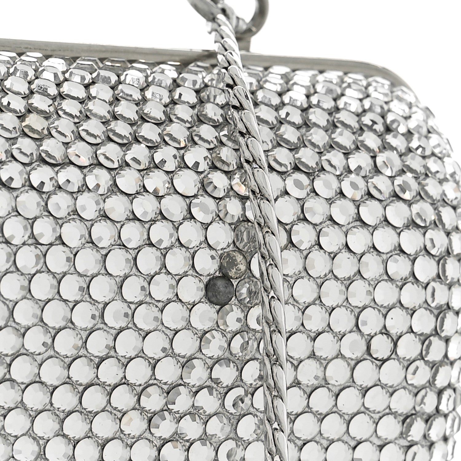 Judith Leiber Swarovski Crystal Minaudiere Clutch Silver 8 of 8