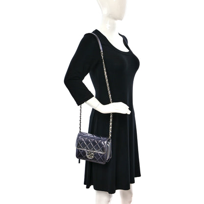 Chanel Metallic Lambskin Like A Wallet Flap Silvery Black 3 of 11