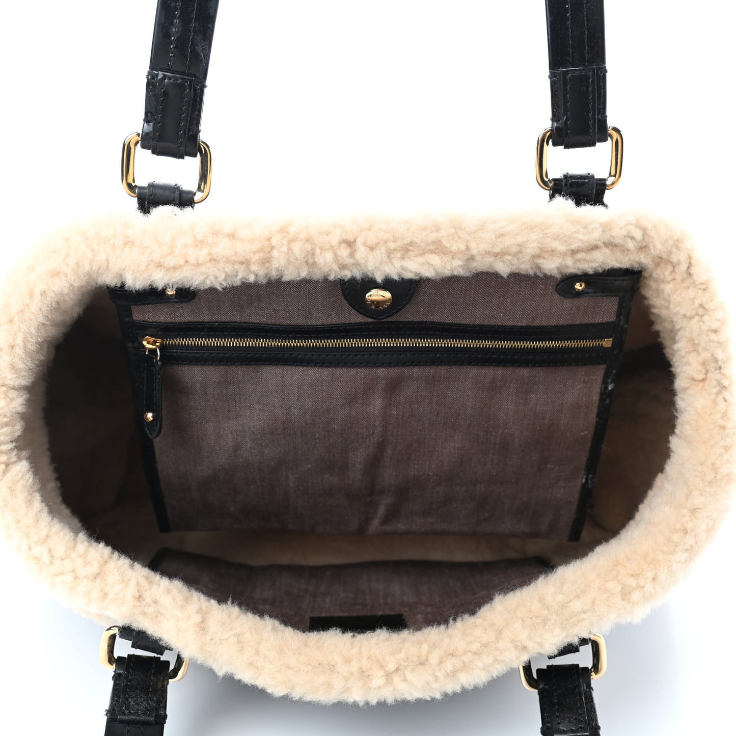 Patent Monogram Shearling Sac Thunder