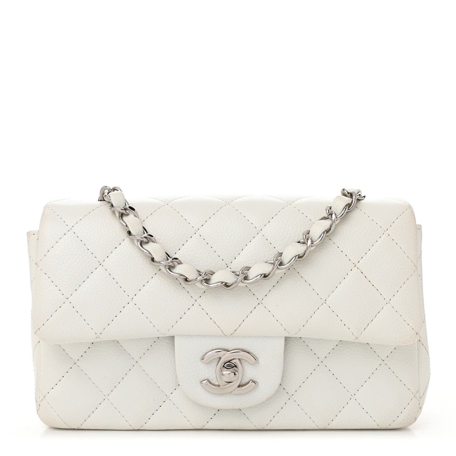 Chanel Caviar Quilted Mini Rectangular Flap White 1 of 12