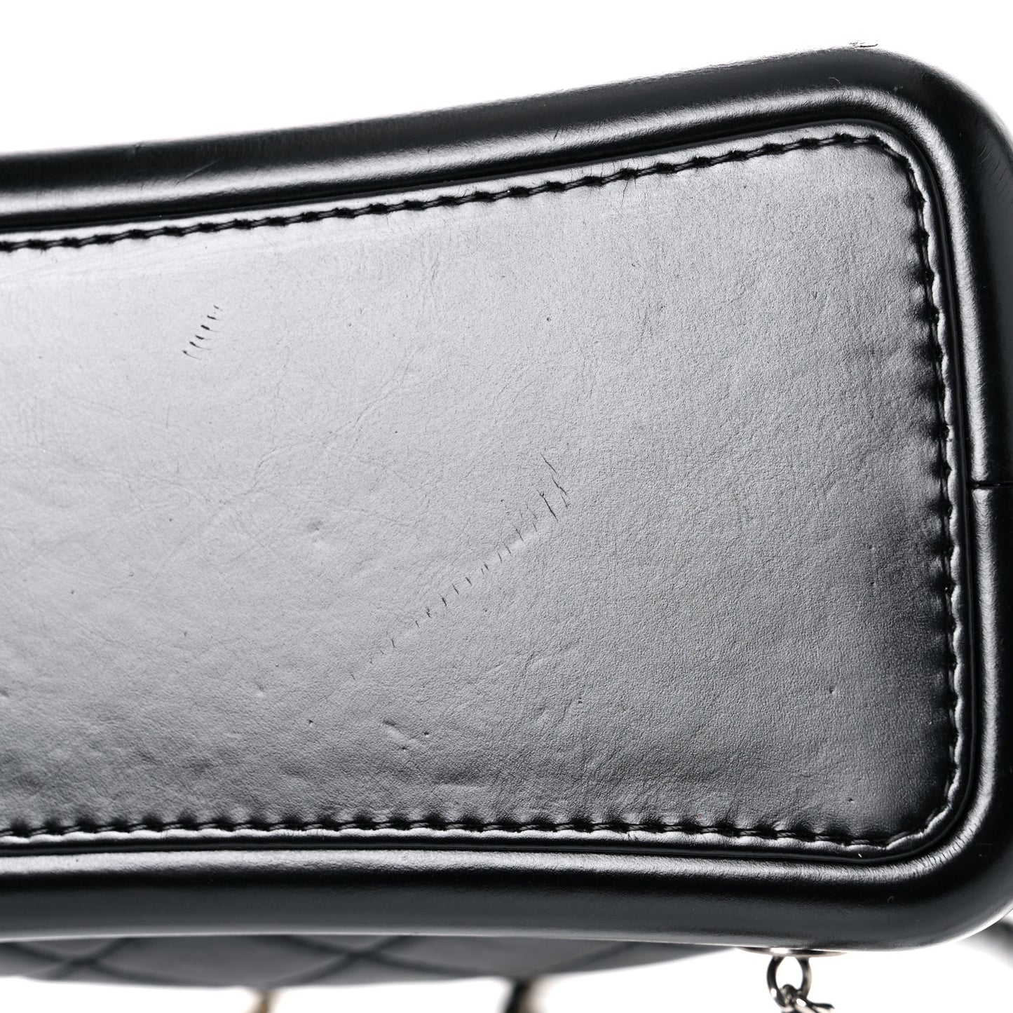 Aged Calfskin Quilted Gabrielle Backpack Black