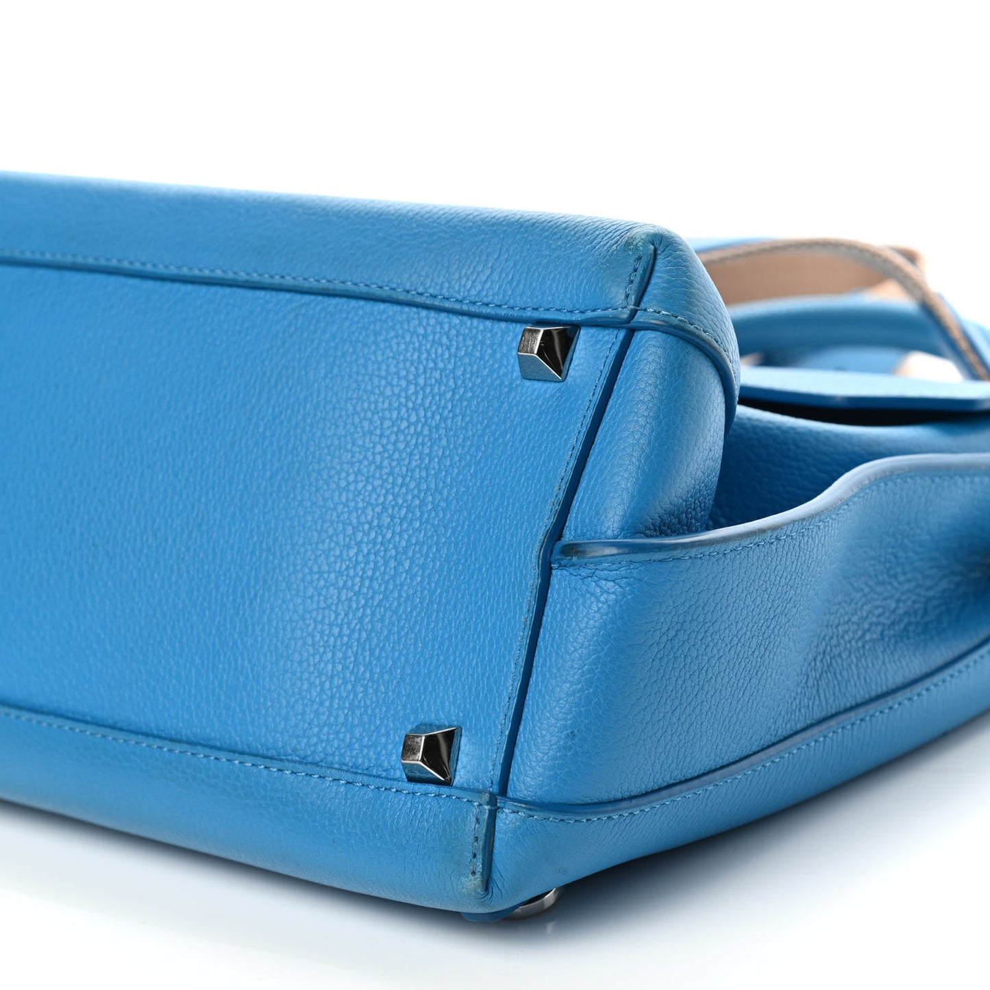 Grained Calfskin Large Milla Convertible Backpack Tile Blue