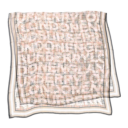Burberry Silk Chiffon Logo Print Vintage Check Scarf Alabaster Pink 2 of 6
