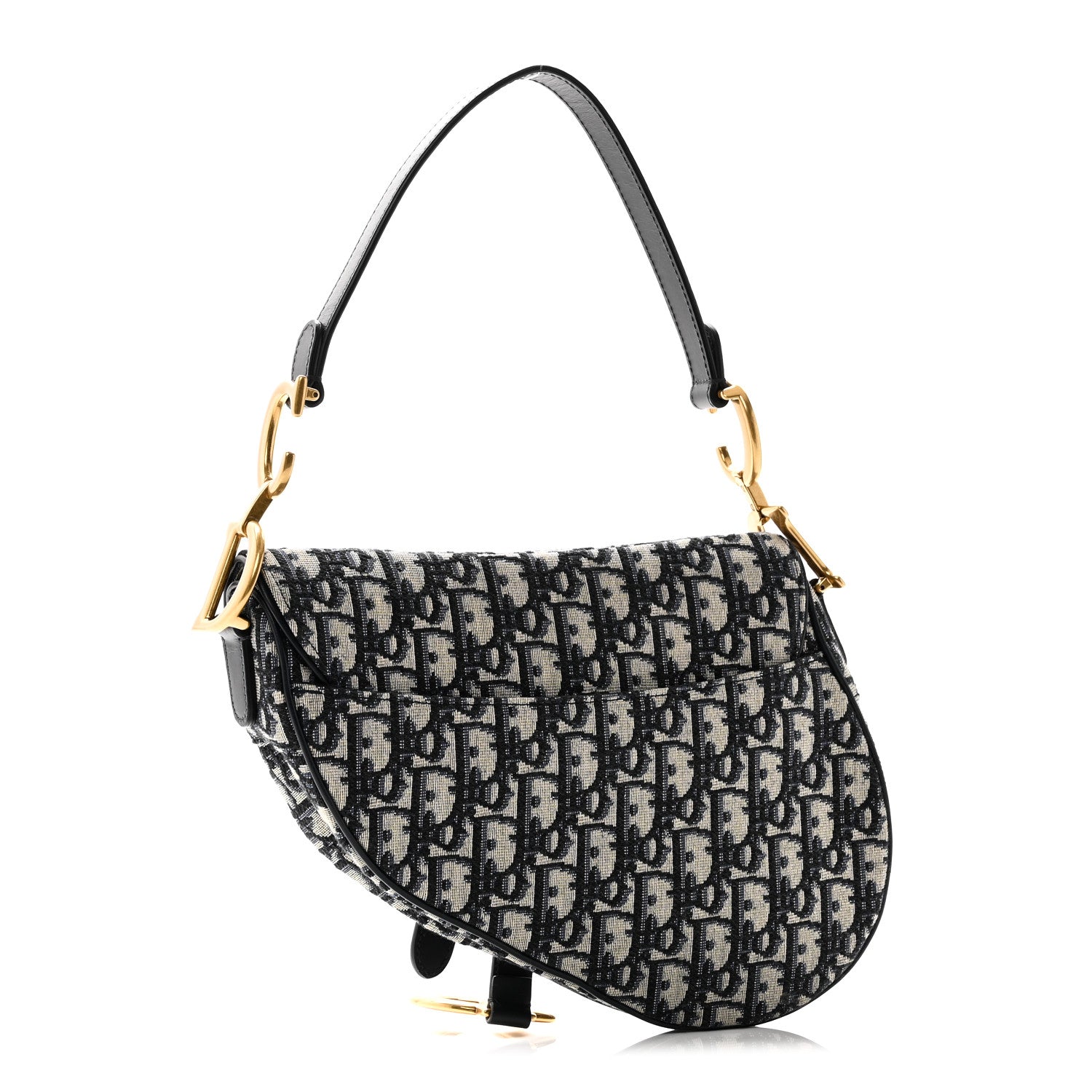 Christian Dior Oblique Saddle Bag Blue 3 of 10