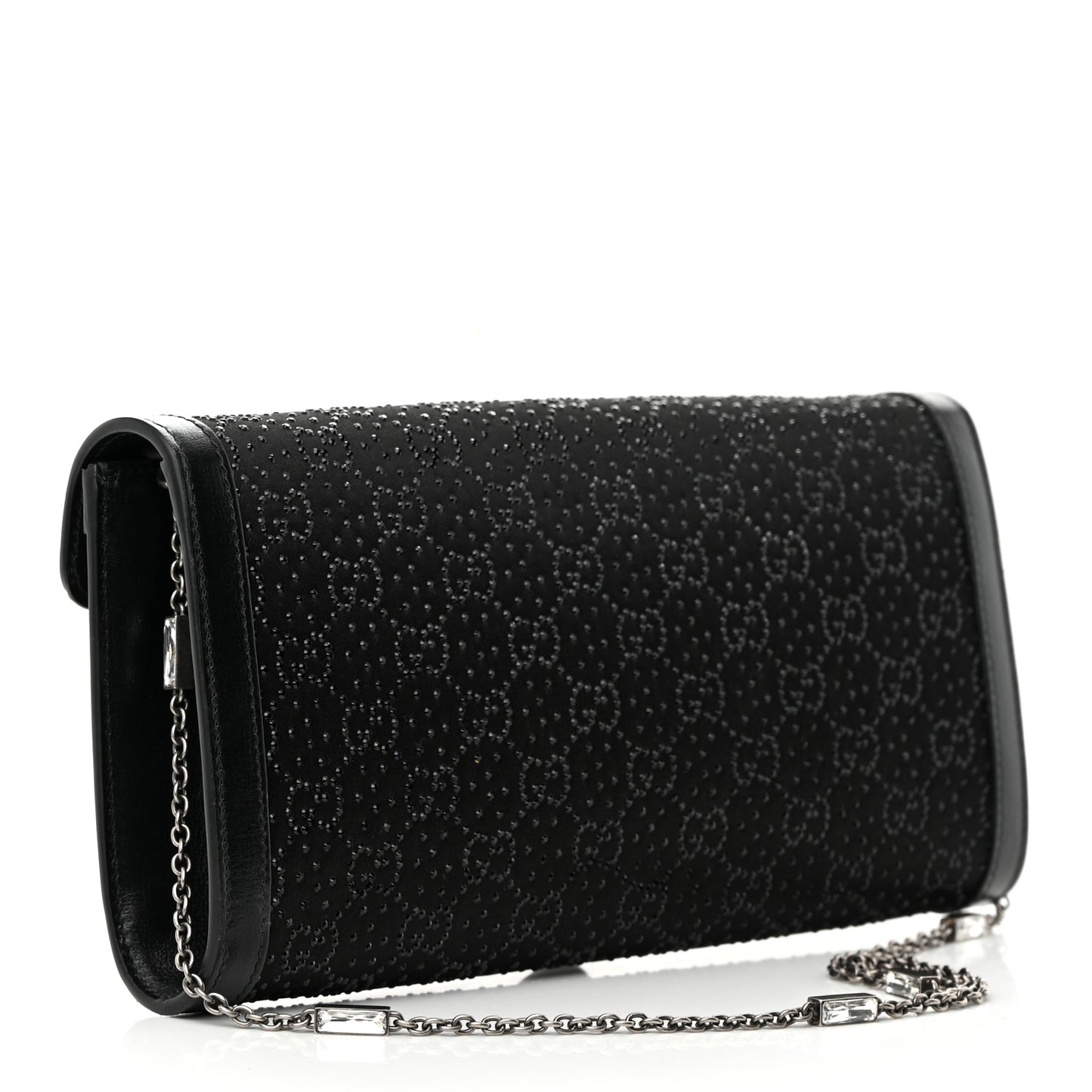 Satin Crystal Small Dionysus Shoulder Bag Black