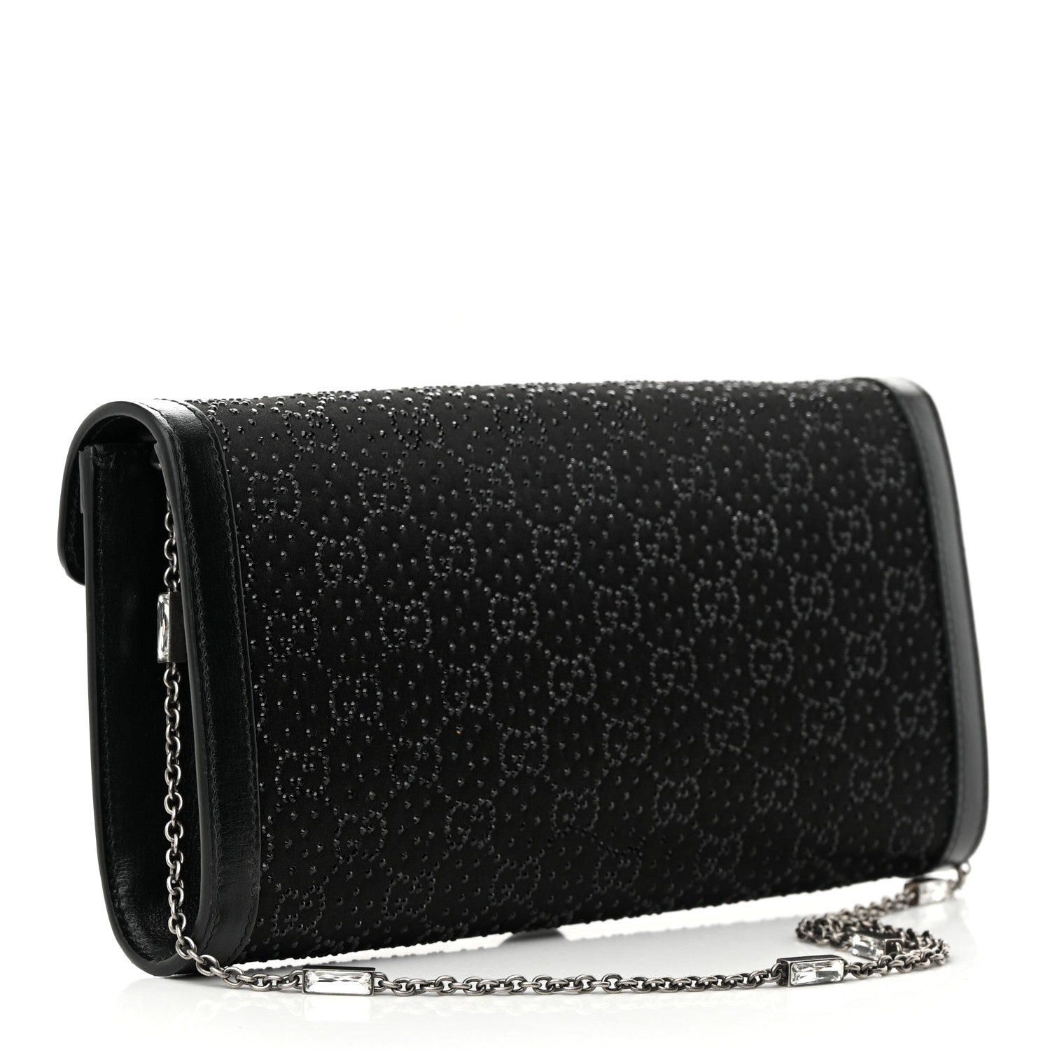 Gucci Satin Crystal Small Dionysus Shoulder Bag Black 2 of 11