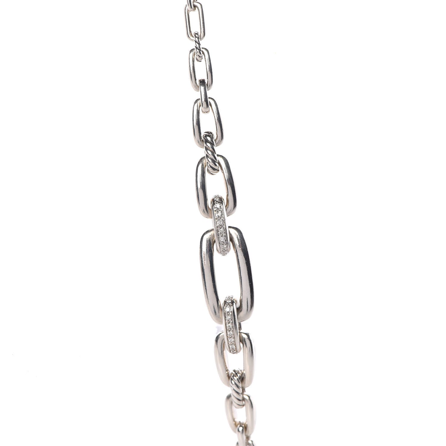 Sterling Silver Diamond Wellesley Link Necklace