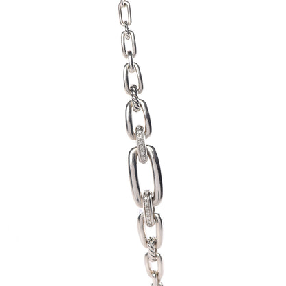 David Yurman Sterling Silver Diamond Wellesley Link Necklace 4 of 5