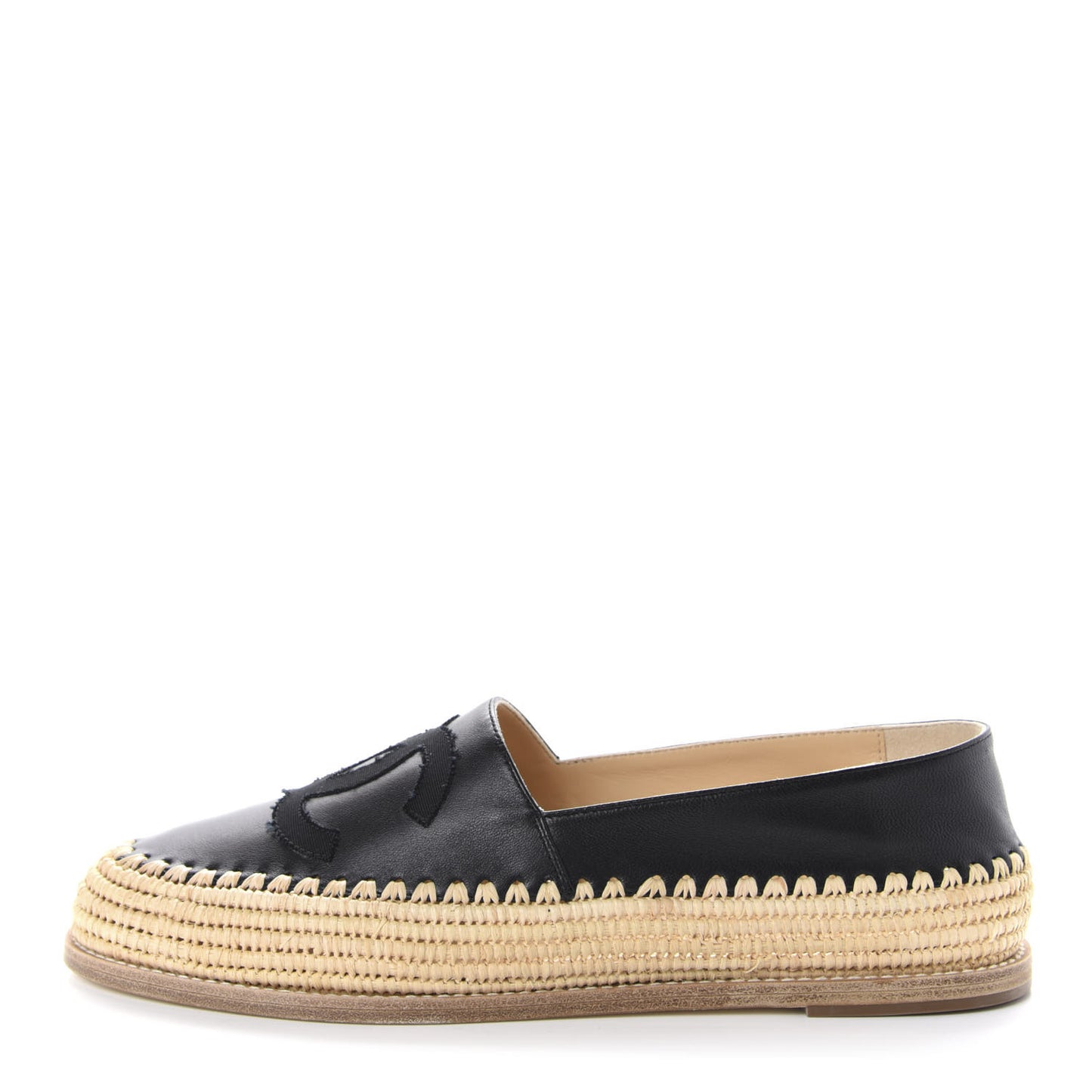 Lambskin Grosgrain CC Espadrilles 39 Black