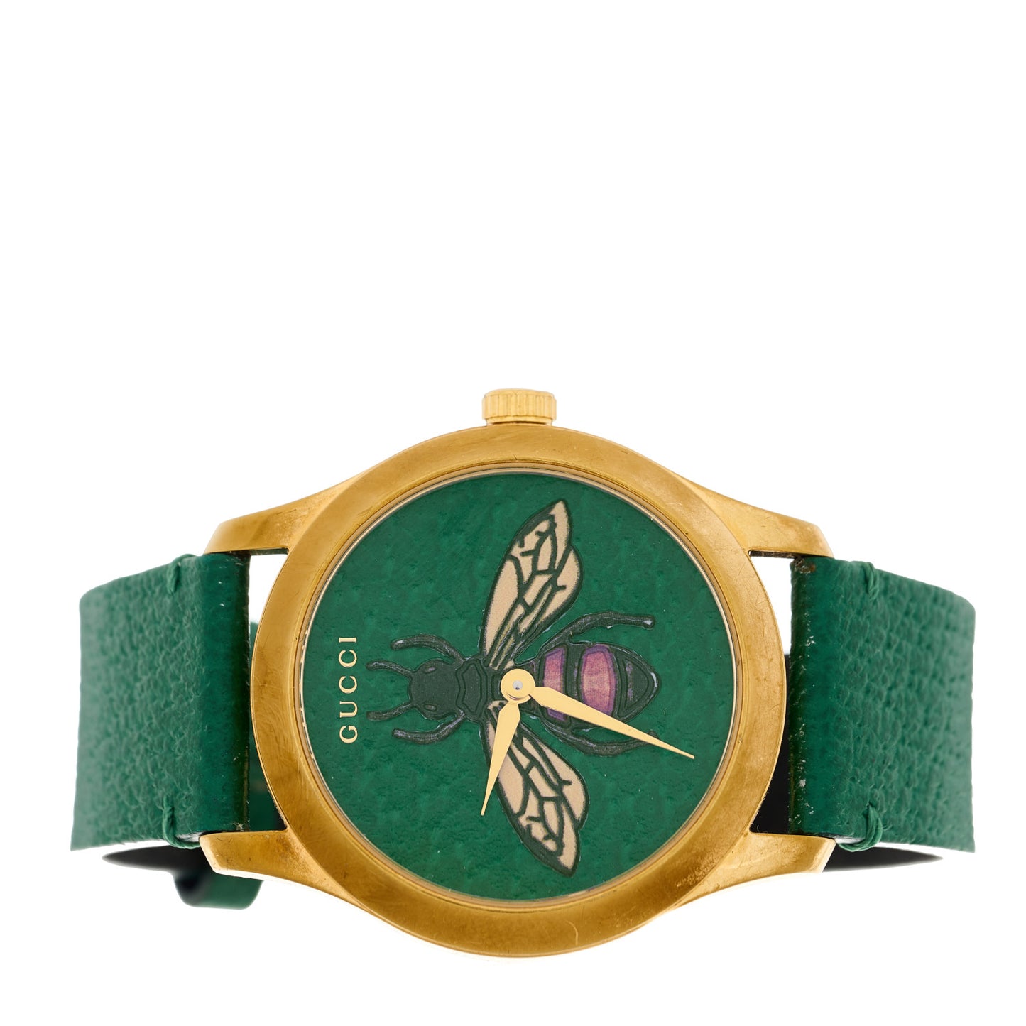 Stainless Steel Calfskin 38mm G-Timeless Bee Quartz Watch Green