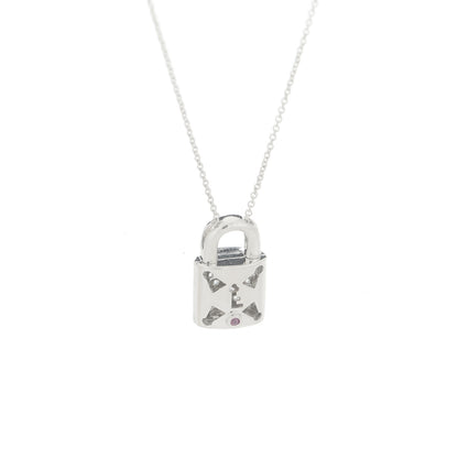 Roberto Coin 18K White Gold Diamond Tiny Treasures Lock Pendant Necklace 8 of 8