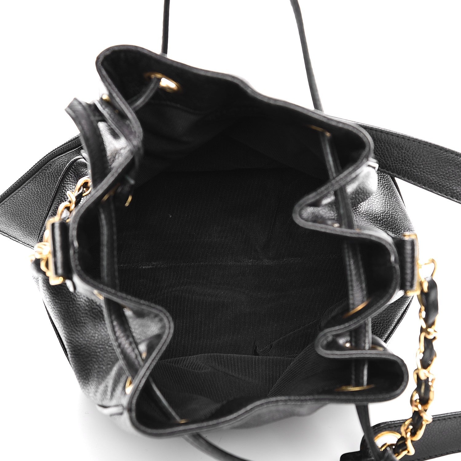 Chanel Caviar CC Drawstring Shoulder Bag Black 6 of 13