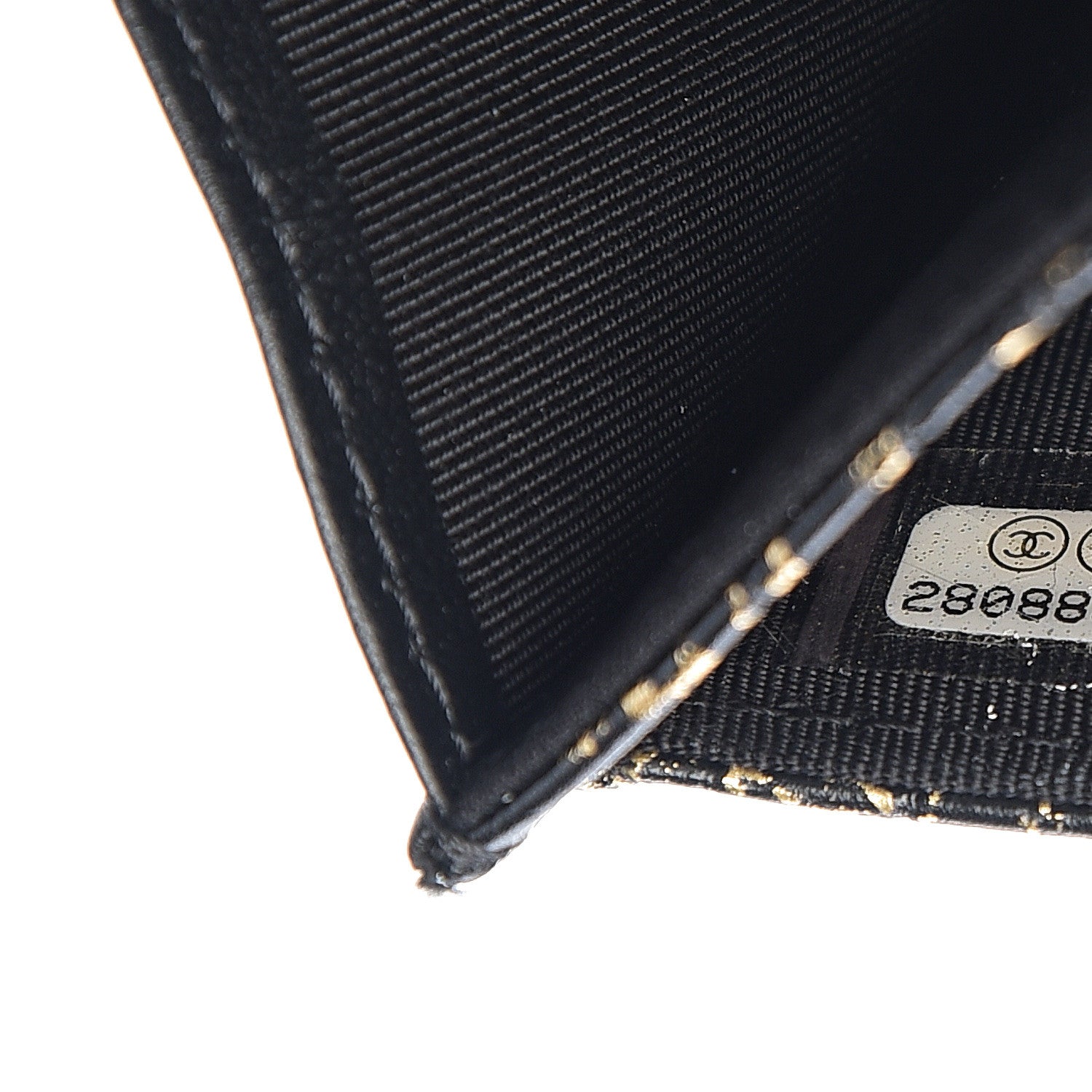 Chanel Calfskin Crocodile Embossed Graffiti Cocodile Reissue Card Holder Wallet Black Gold 7 of 8