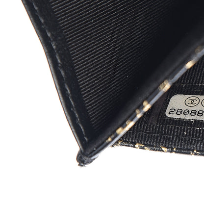 Chanel Calfskin Crocodile Embossed Graffiti Cocodile Reissue Card Holder Wallet Black Gold 7 of 8
