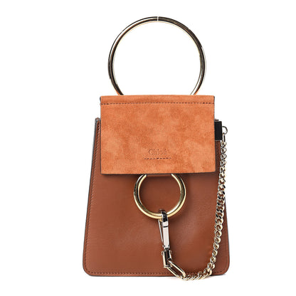 Chloe Suede Calfskin Mini Faye Bracelet Bag Tobacco 1 of 10