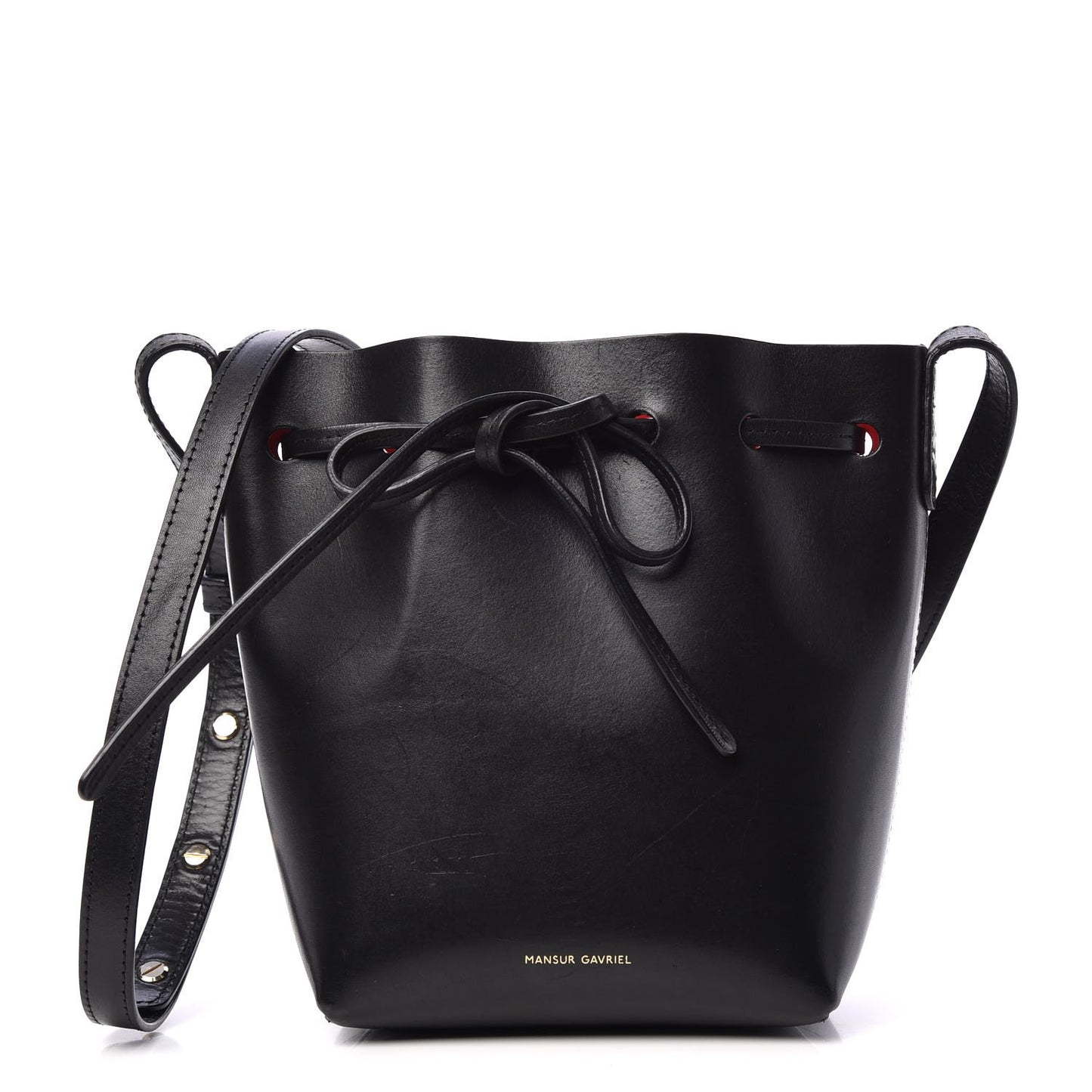 Calfskin Mini Mini Bucket Bag Black Flamma