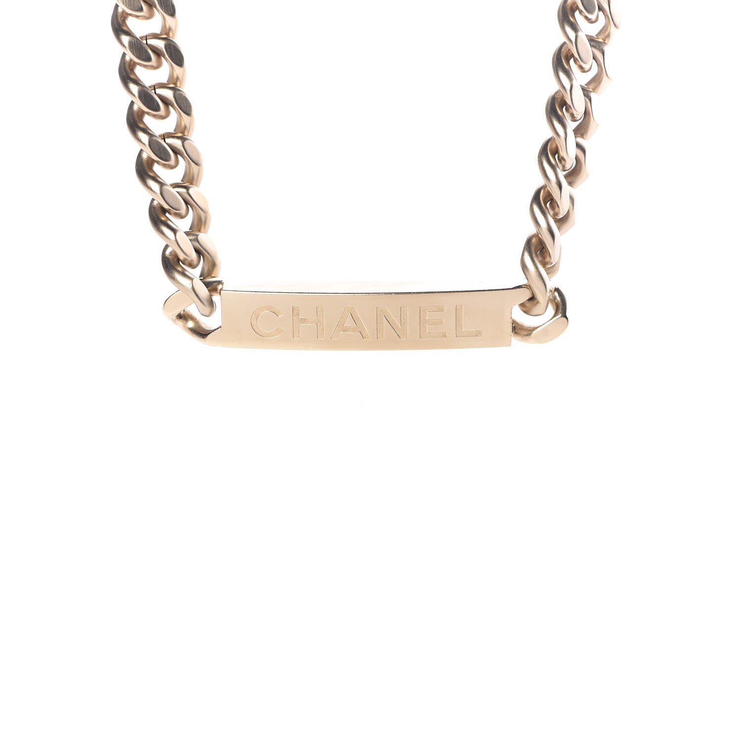 Chanel Oversized Chain Logo Necklace Gold 4 of 6