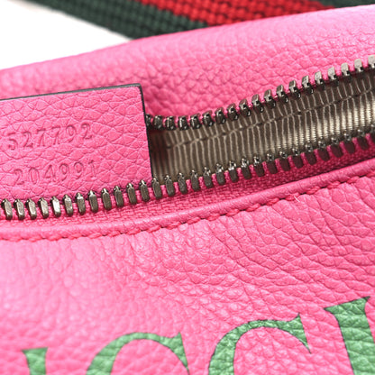 Gucci Grained Calfskin Small Logo Belt Bag Box Pink Green 7 of 11