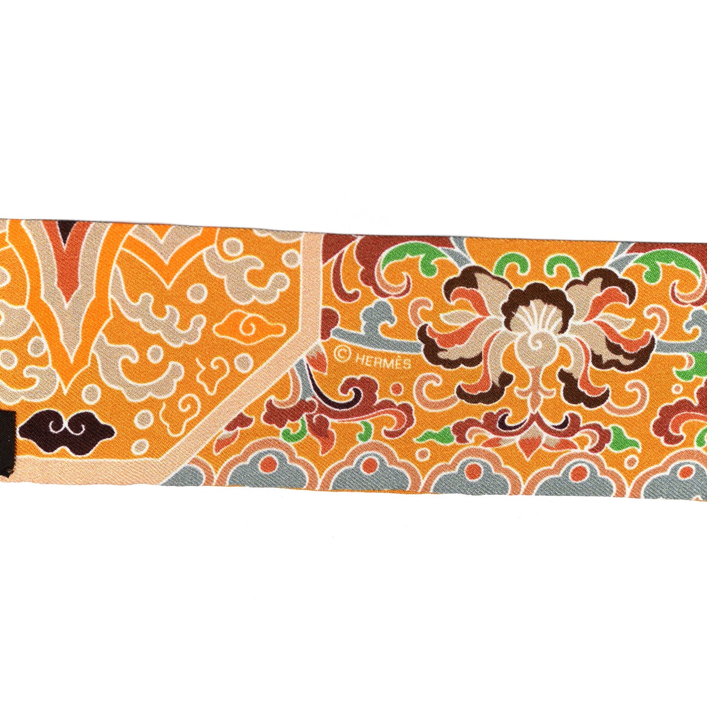 Silk Collections Imperiales Twilly Bouton D'Or Miel Vert