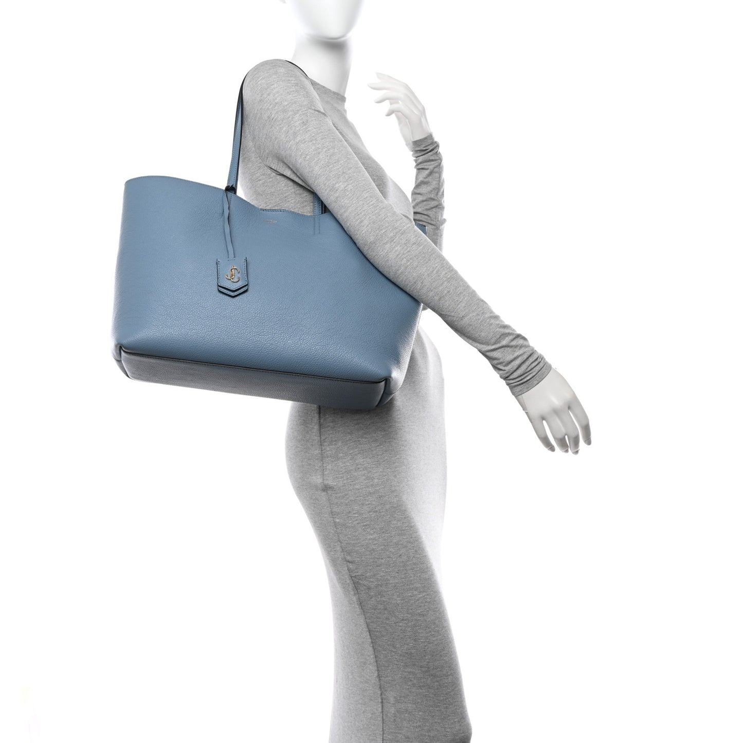 Grainy Calfskin Nine2Five East West Tote Smoky Blue