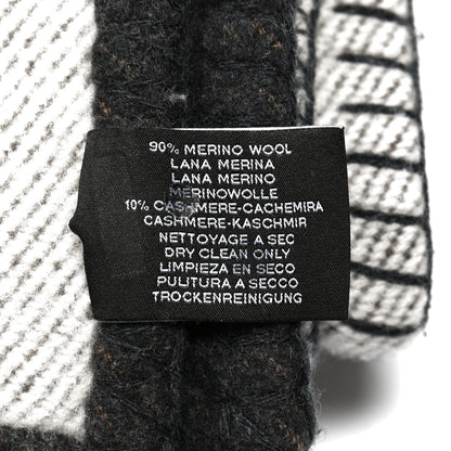 Hermes Wool Cashmere Signature Avalon Blanket Black 4 of 5