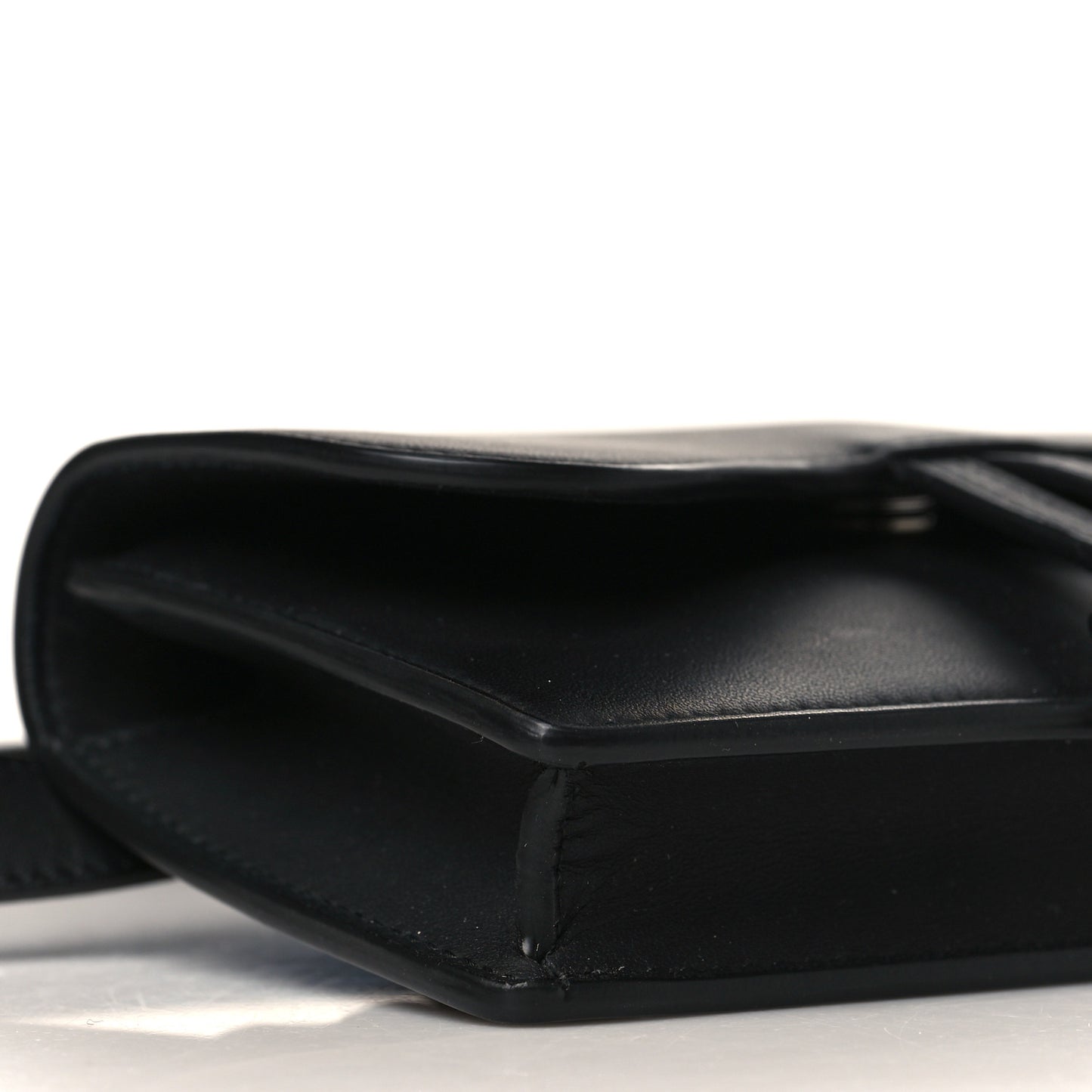 Ultra Matte Calfskin Saddle Belt Bag Black