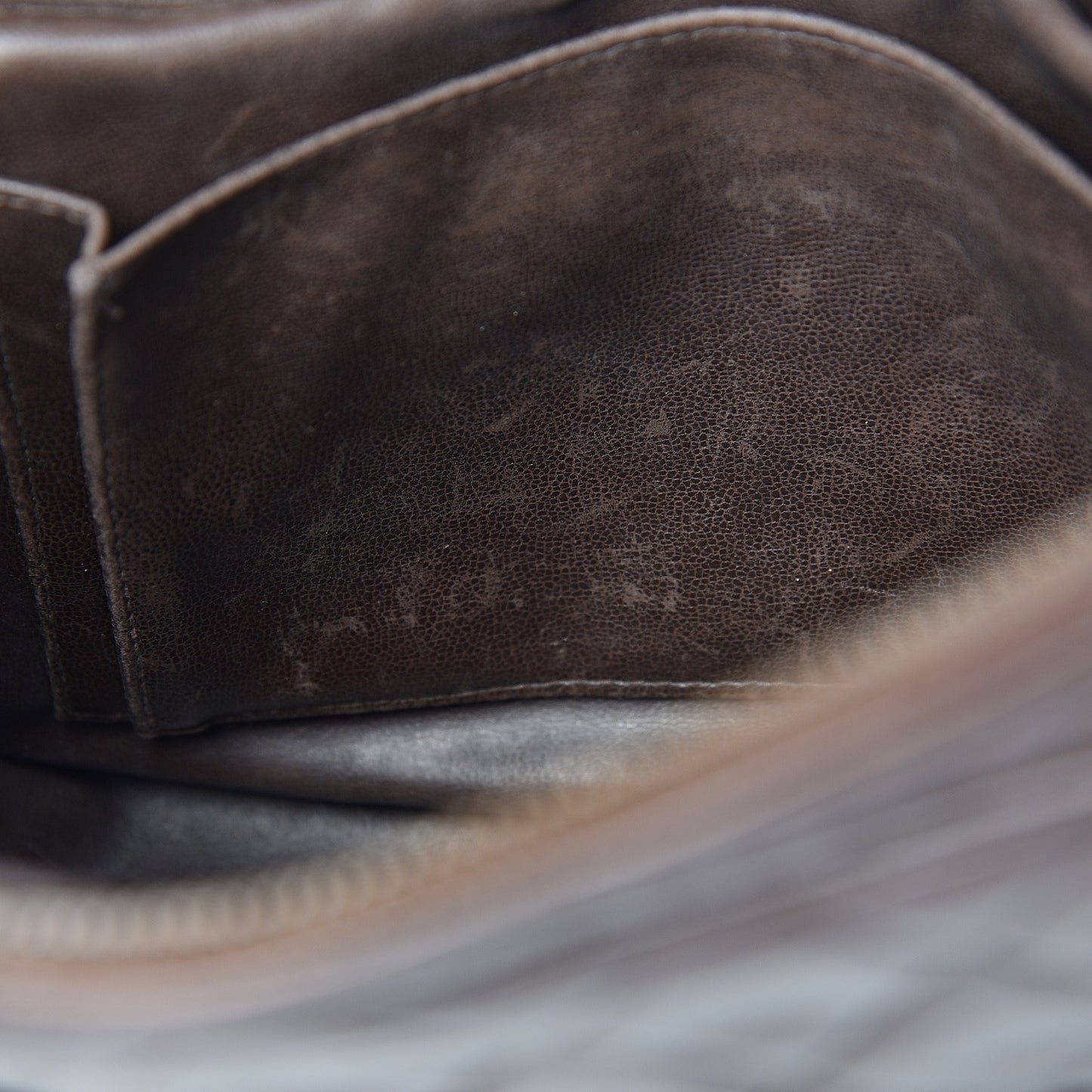 Lambskin Quilted Large Camera Case Brown