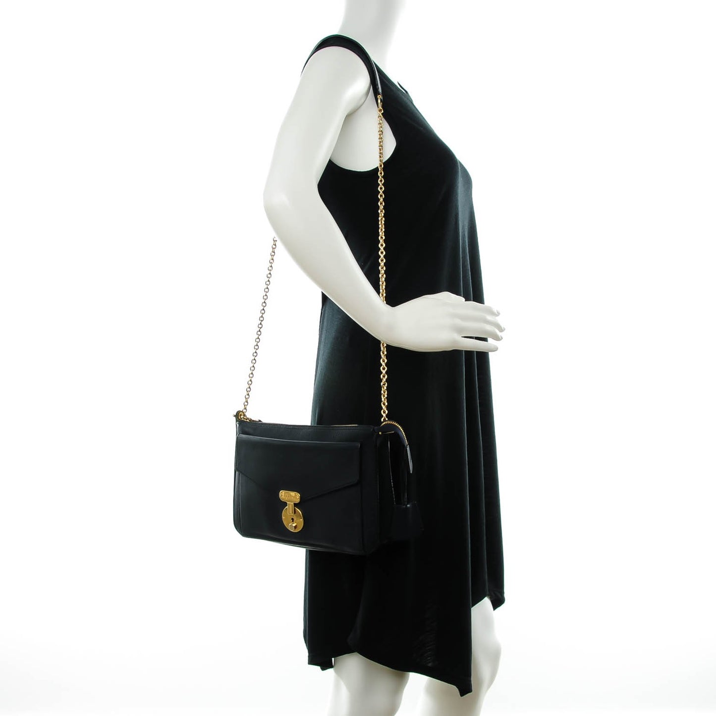 Calfskin Envelope Shoulder Bag Navy