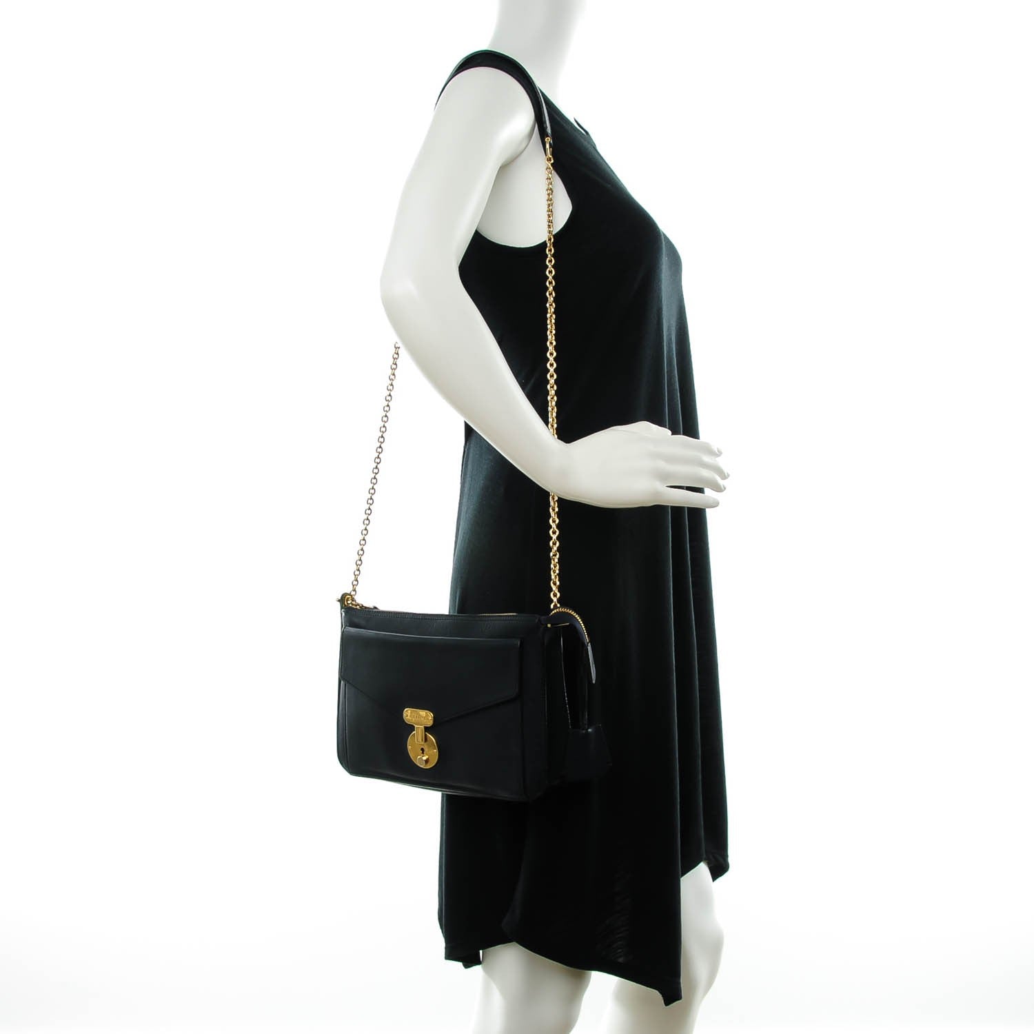 Celine Calfskin Envelope Shoulder Bag Navy 2 of 11