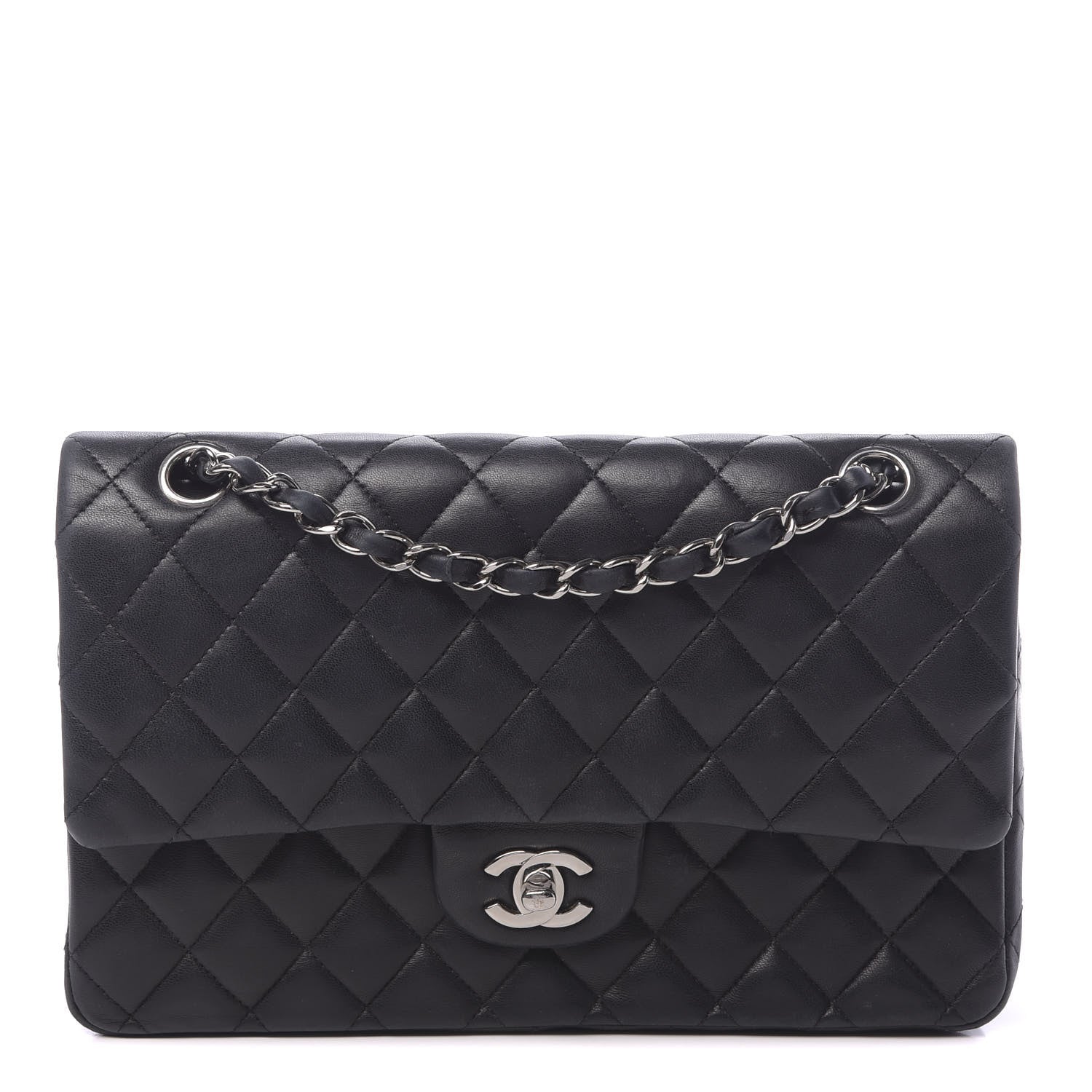 Chanel Lambskin Quilted Medium Double Flap Black 1 of 14