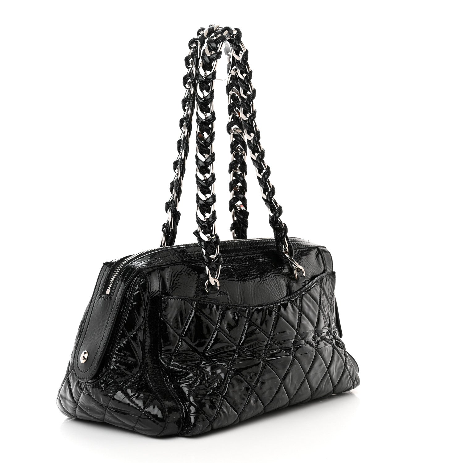 Chanel Patent Quilted Day Glo Flap Bag Black 3 of 14