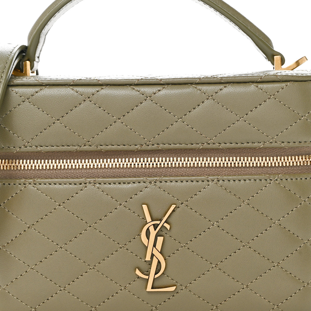 Saint Laurent Lambskin Quilted Mini Gaby Vanity Case Light Musk 7 of 9