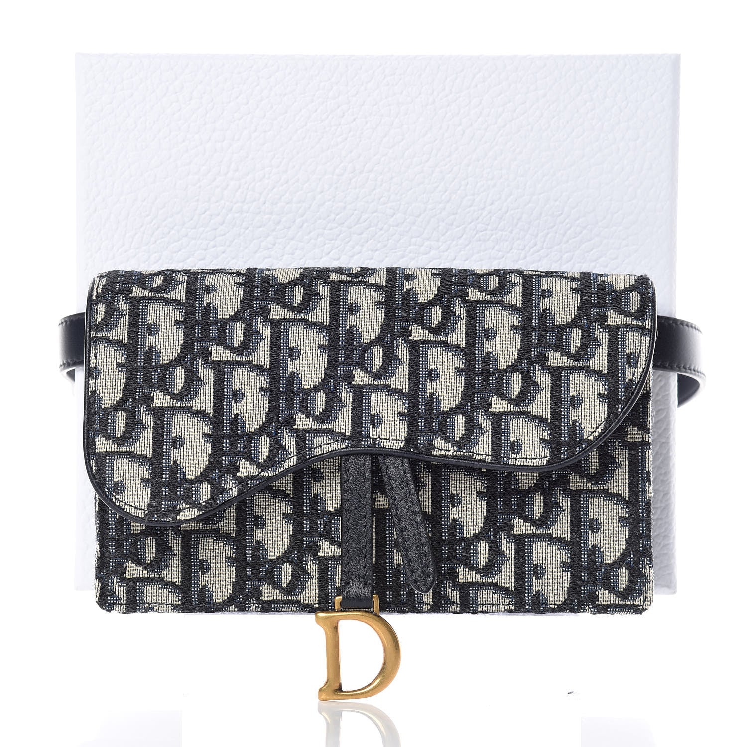 Christian Dior Oblique Saddle Belt Bag Blue 11 of 12