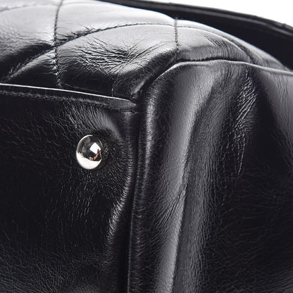 Chanel Glazed Calfskin Quilted Small CC Delivery Tote Black 16 of 17