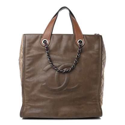 Chanel Iridescent Calfskin In The Mix Tall Tote Khaki 1 of 8