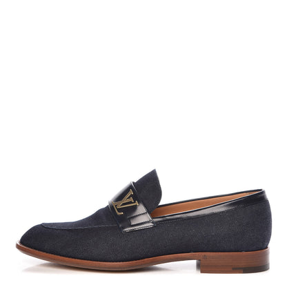 Louis Vuitton Denim Mens Saint German Loafer 6.5 Blue 1 of 10