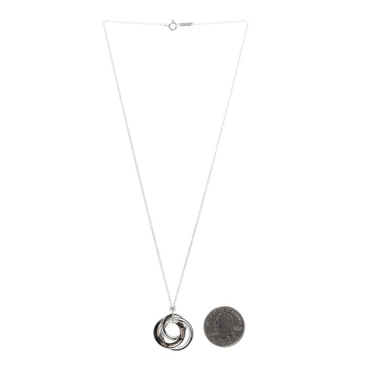 Tiffany Sterling Silver Rubedo 1837 Circles Pendant Necklace 3 of 8